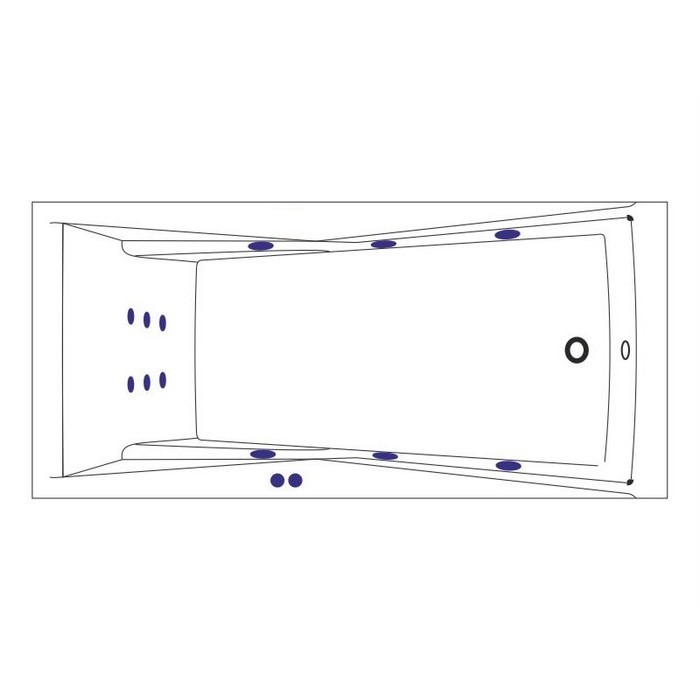 Ванна 180x80 line, Whitecross Palace, золото арт. 0104.180080.100.LINE.GL