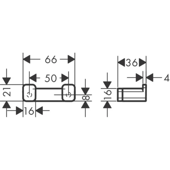 Hansgrohe крючок двойной, AddStoris, черный арт. 41755340