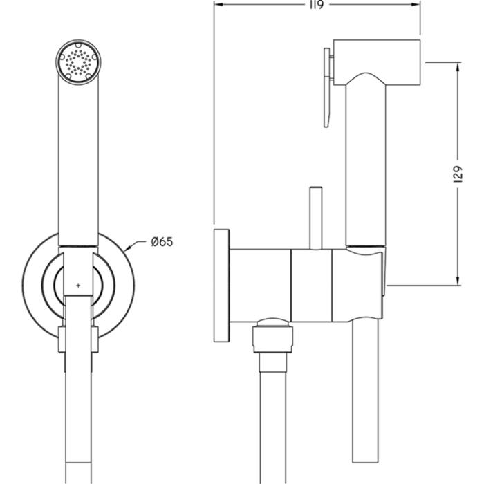 Cisal гигиенический душ, tt00794540 huber idroscopini, цвет: black matt