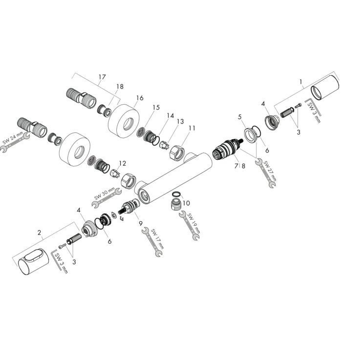 AXOR термостат для душа, Citterio M, сталь арт. 34635800