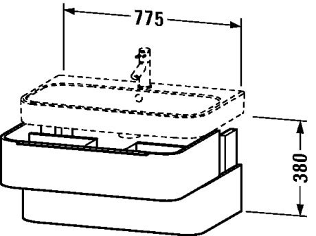 Duravit тумба подвесная под раковину, happy d.2, h2 6365 2222 цвет: белый глянцевый