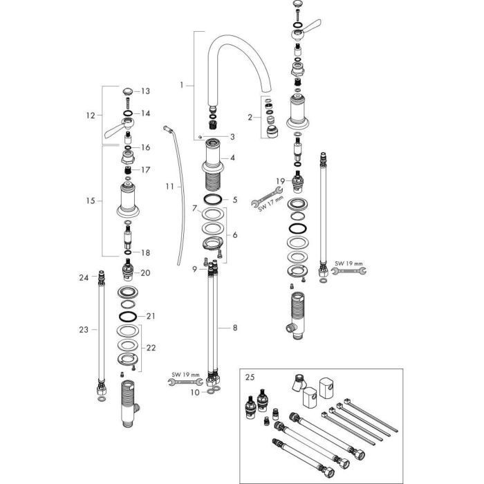 AXOR смеситель для раковины, Montreux, красное золото арт. 16514300