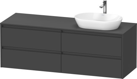 Duravit тумба подвесная под раковину справа 550 мм х 1600 мм х 568 мм, ketho.2, k24899r49490000 цвет: графит матовый