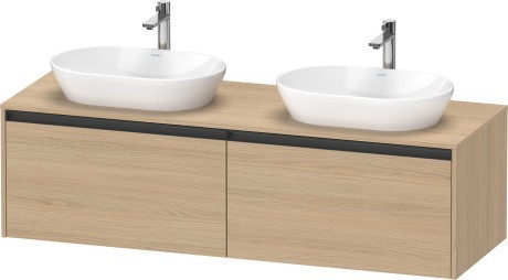 Duravit тумба подвесная под две раковины 550 мм х 1600 мм х 459 мм, ketho.2, k24889b30300000 цвет: натуральный дуб