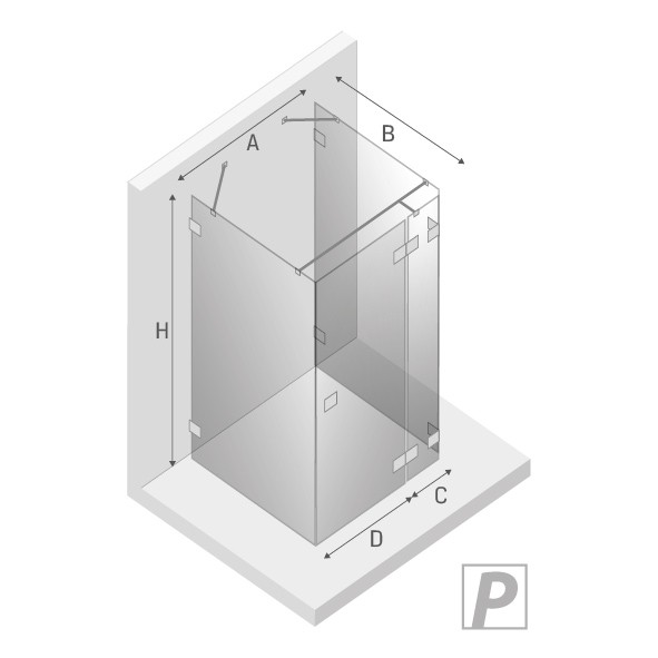Душевое ограждение eventa r 90x80x200, New trendy Eventa chrome, хром арт. EXK-4578