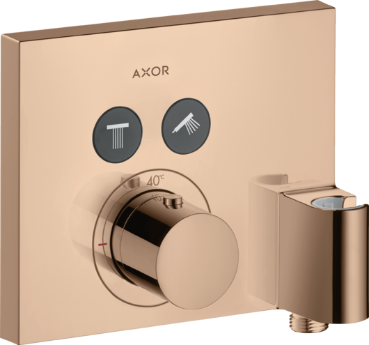 AXOR термостат для душа со шланговым подключением и держателем душа, ShowerSelect, красное золото арт. 36712300