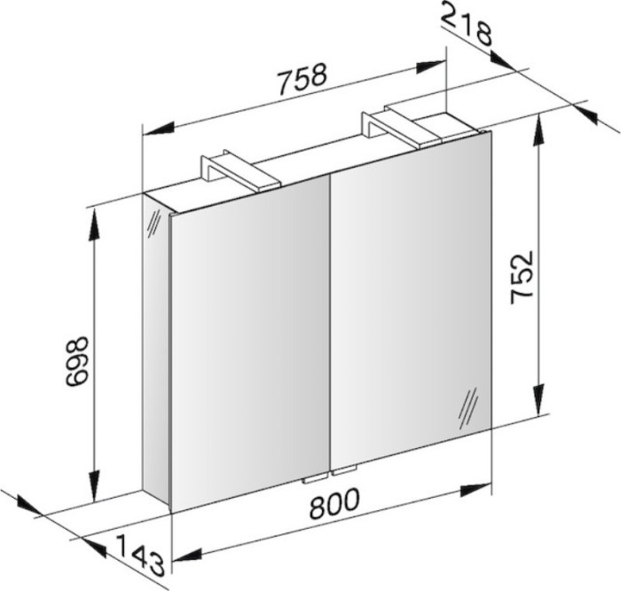 Keuco шкаф с подсветкой, royal universe, серебристый арт. 12703 171301