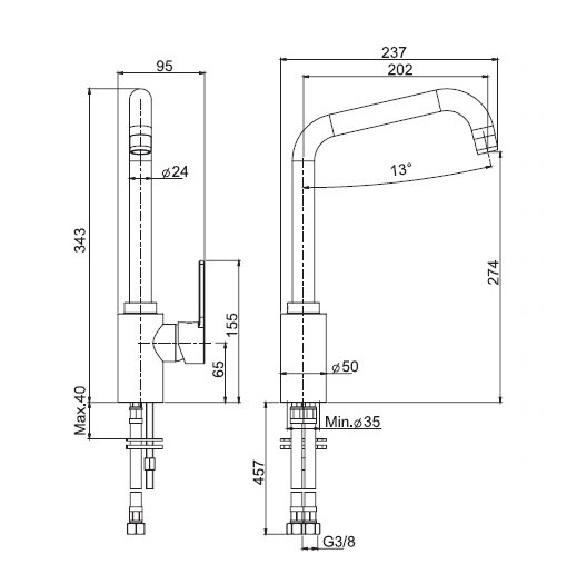Fima Carlo Frattini смеситель для кухни, kitchen, хром арт. f3537/2cr