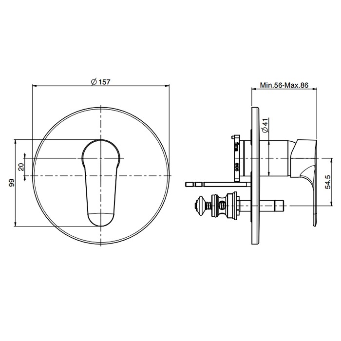 Fima Carlo Frattini смеситель для душа, встраиваемый, с переключателем на 2 выхода, serie 4, хром арт. f3839x2cr