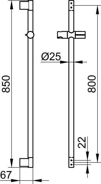 Keuco штанга для душа 800 мм edition 300/plan, edition 300, хром арт. 54985 010800