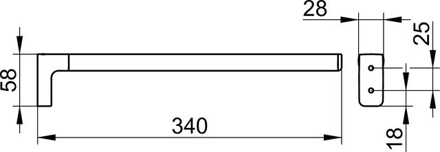 Keuco держатель для полотенца 34 см, collection moll, хром арт. 12722 010000