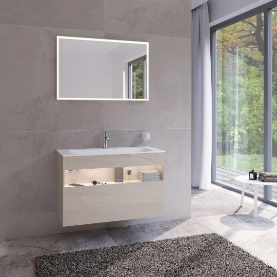 Keuco тумба под раковину с освещением 490 мм х 1000 мм х 625 мм, с 1 выдвижным ящиком, с сифоном, кашемир/кашемир, stageline, кашемир арт. 32872 180100