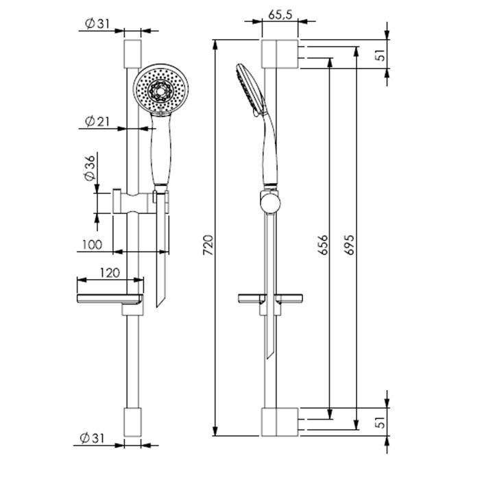 Fima Carlo Frattini душевая штанга с ручным душем, шлангом 1500 мм. и мыльницей wellness, чёрный арт. f2679ns