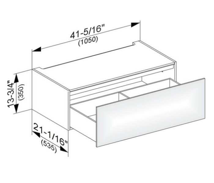 Keuco модуль нижнего шкафа для встройки снизу, с одним выдвижным ящиком, с внутренней светодиодной подсветкой, edition 11, трюфель арт. 31312 140100