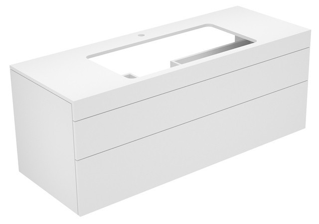 Keuco тумба подвесная под раковину с отверстием под смеситель, с двумя выдвижными ящиками, edition 400, белый арт. 31583 300100
