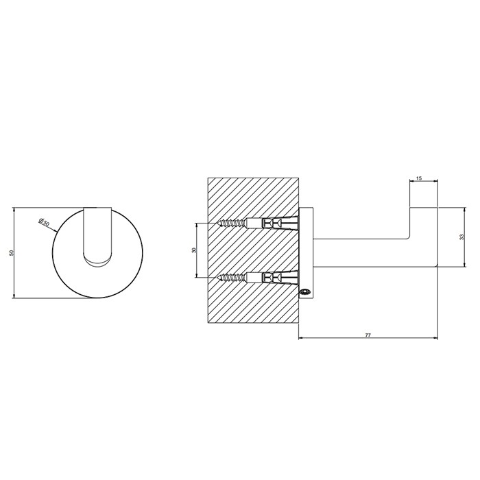 Gessi Крючок, подвесной, Tondo, 63621#707 цвет: black metal brushed pvd