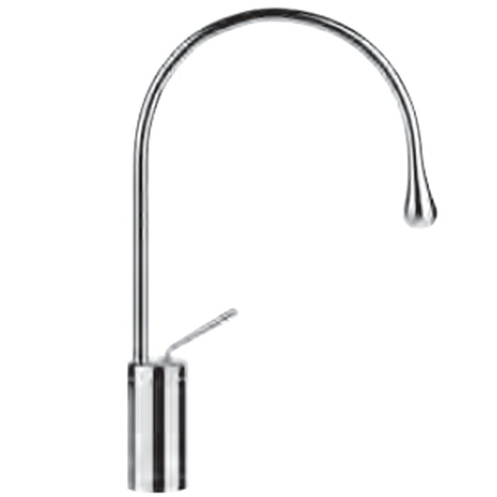Gessi Смеситель для раковины на 1 отверстие, излив 174мм R=90, с фиксированным носиком, Goccia, 33802#031 цвет: хром