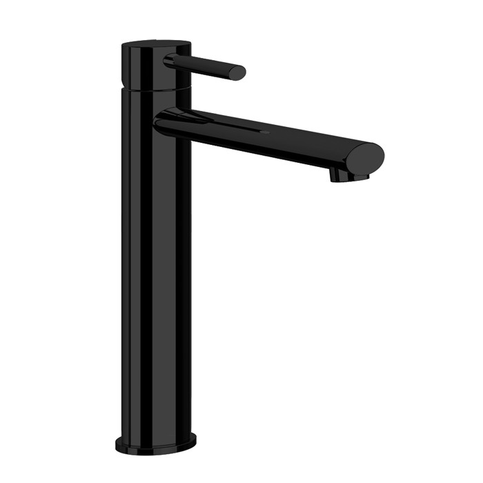 Gessi Смеситель для раковины на 1 отверстие, высокий излив 210мм, с донным клапаном, Ovale, 11943#299 цвет: black xl
