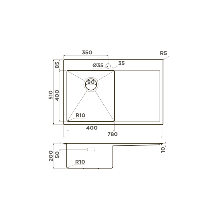 Omoikiri кухонная мойка Akisame 78-L, нержавеющая сталь арт. 4973060