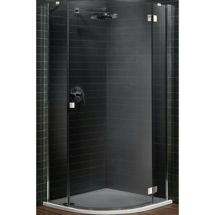 Radaway душевой уголок pdj 90x90 r профиль хром стекло графит, Almatea - 30702-01-05N
