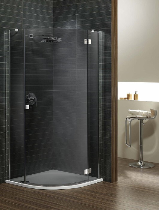 Radaway душевой уголок pdj 90x90 r профиль хром стекло графит, Almatea - 30702-01-05N