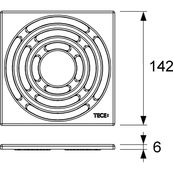 TECE базовая решетка 150х150 мм, drainpoint s - 3665003