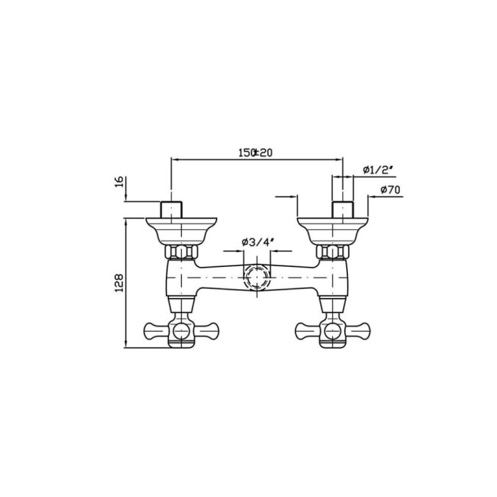 Zucchetti смеситель для душа на 2 отверстия, delfi, хром арт. z46055.8008