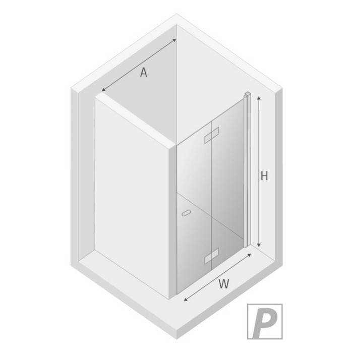 Дверь в нишу складные r 90x195, New trendy New soleo chrome, хром арт. D-0134A