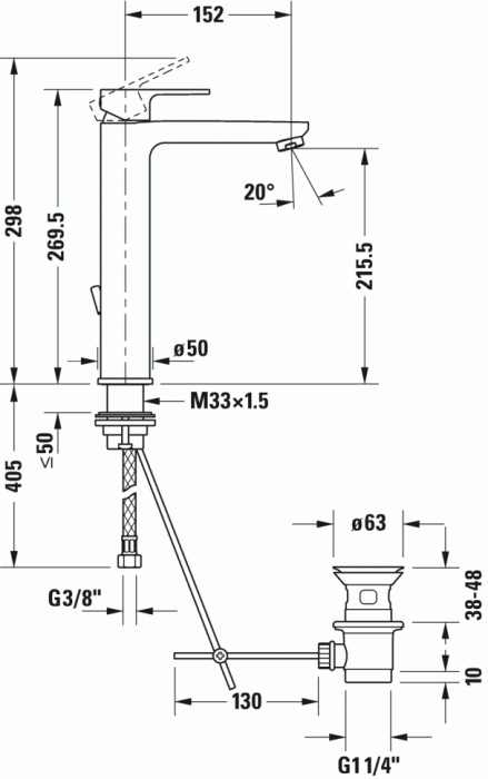 Duravit однорычажный смеситель для раковины b31030001010, b.3, b31030001010 цвет: хром
