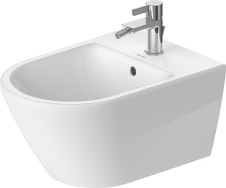 Duravit подвесное биде 370 мм х 540 мм, c отверстием под смеситель, с переливом, с креплением durafix, d-neo, 2294150000 цвет: белый