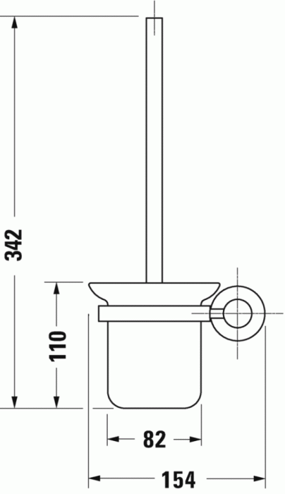 Duravit ершик для туалета, d-code, 0099271000 цвет: хром
