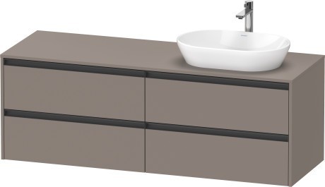 Duravit тумба подвесная под раковину справа 550 мм х 1600 мм х 568 мм, ketho.2, k24899r43430000 цвет: базальт матовый