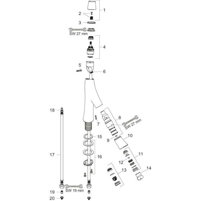 AXOR смеситель для раковины, Starck Organic, черный арт. 12012340