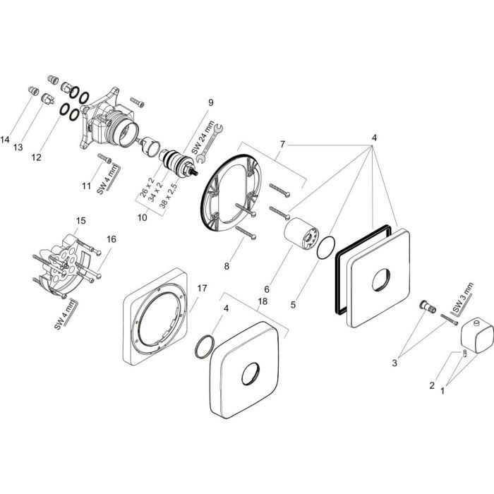 AXOR термостат для душа, Urquiola, золото арт. 11731990