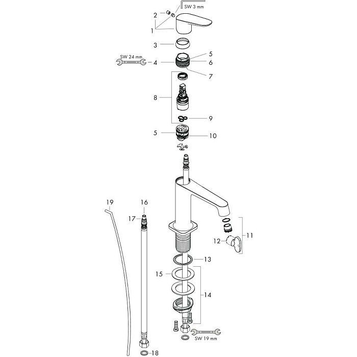 AXOR смеситель для раковины, Citterio M, полированный черный хром арт. 34016330