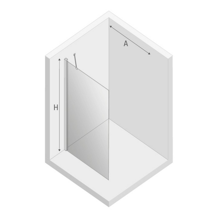 Душевое ограждение 90x195, New trendy New soleo chrome, хром арт. K-0459