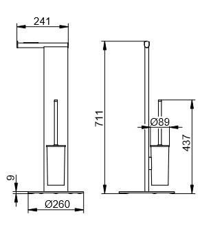 Keuco набор для туалета напольный, universal, белый, хром арт. 04986 510101