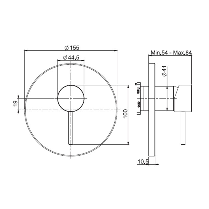 Fima Carlo Frattini смеситель для душа встроенный, spillo up, черный арт. f3039x1ns