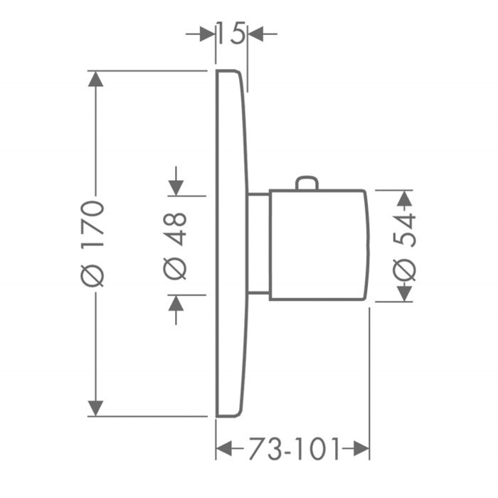 AXOR термостат для душа, Uno, хром арт. 38375000