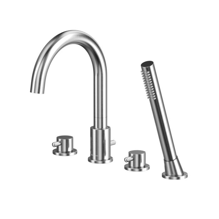 Смеситель для ванны на 4 отверстия, Whitecross Y brushed nickel, брашированный никель арт. Y1232NIB