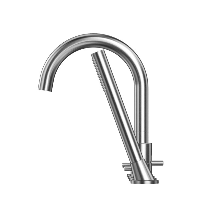 Смеситель для ванны на 4 отверстия, Whitecross Y brushed nickel, брашированный никель арт. Y1232NIB