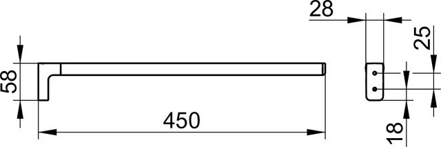 Keuco вешалка для полотенца 45 см, collection moll, хром арт. 12720 010000