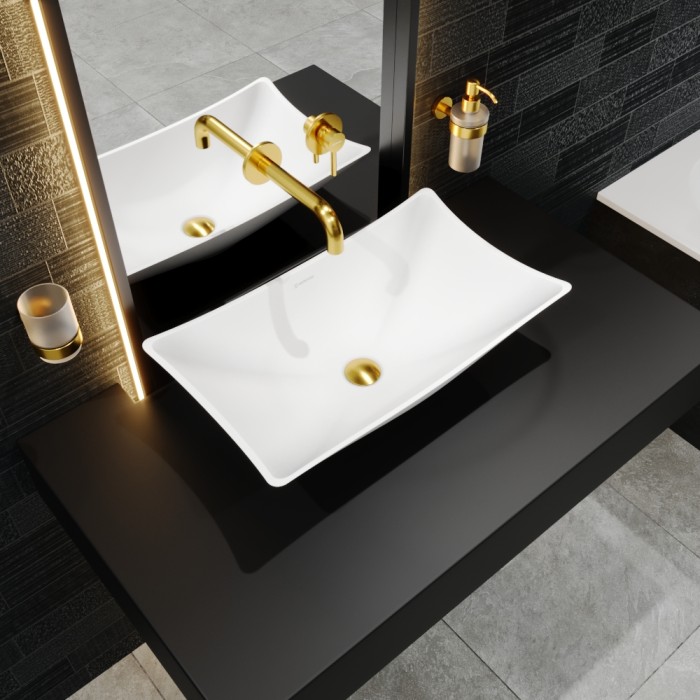 Раковина, накладная 60x34,5, Whitecross Coral, белый мат арт. 0739.060034.200