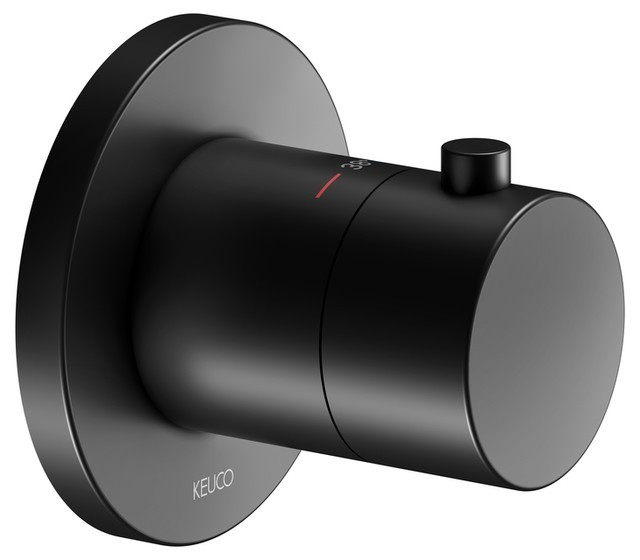 Keuco душевой kомплект №7 с термостатом на 2 потребителя с круглыми розетками, ixmo, черный матовый арт. 59602 370001