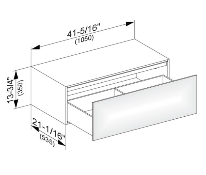 Keuco тумба боковая подвесная с одним выдвижным фронтом, с внутренней светодиодной подсветкой, edition 11, белый арт. 31324 300100