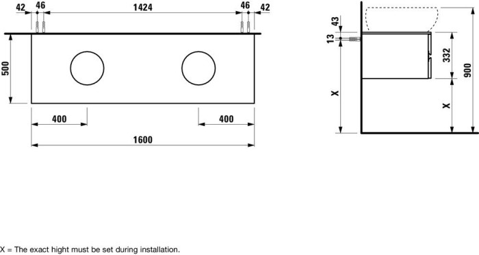 LAUFEN тумба под раковину 1897.1, IL BAGNO ALESSI ONE - 4.2422.4.097.631.1
