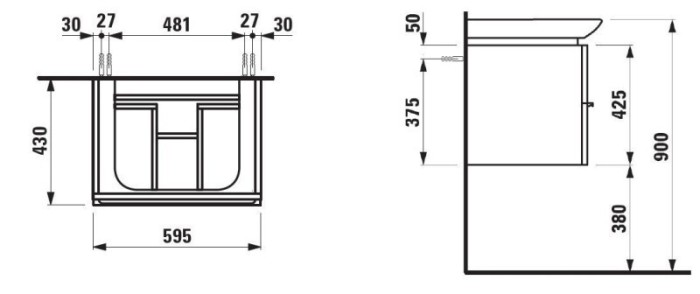 LAUFEN тумба под раковину 1 выдвижной ящик, для раковин 1070.2/3, CASE - 4.0120.1.075.463.1