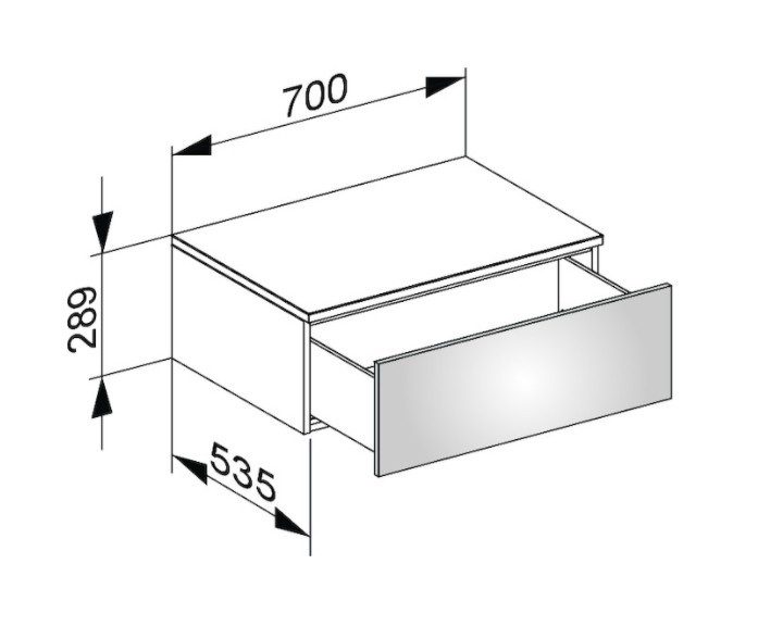Keuco тумба боковая подвесная с одним выдвижным фронтом, edition 400, белый арт. 31741 380000