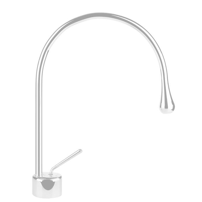 Gessi Смеситель для раковины на 1 отверстие, излив 244мм R=125, Goccia, 33602#279 цвет: белый
