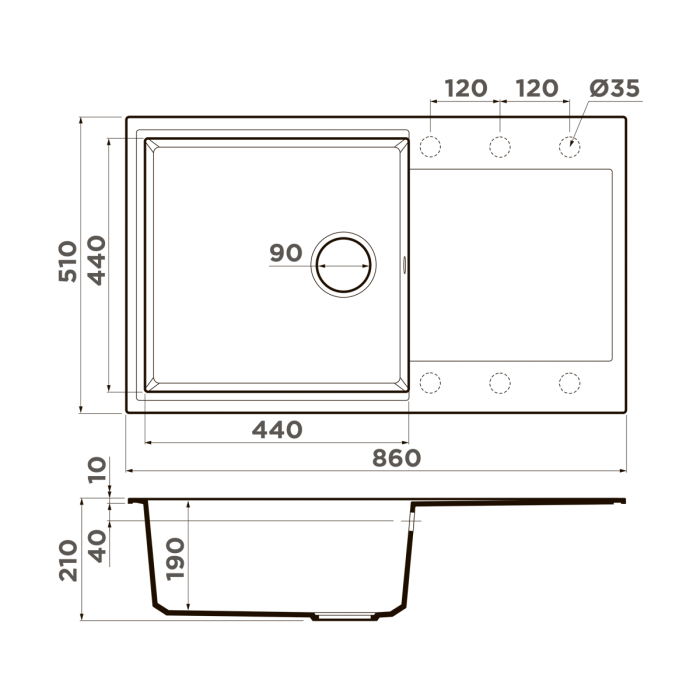 Omoikiri кухонная мойка Daisen 86, ваниль арт. 4993694